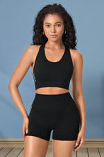 Cropped Sports Tank and Shorts Set - Ladyez