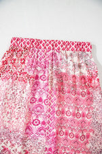 Printed Tassel Drawstring High Waist Maxi Skirt