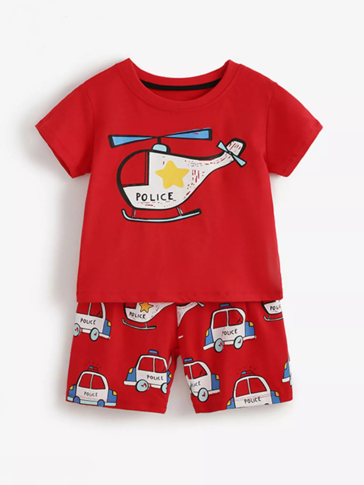 Children's Helicopter Graphic Tee and Shorts Set