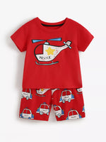 Children's Helicopter Graphic Tee and Shorts Set