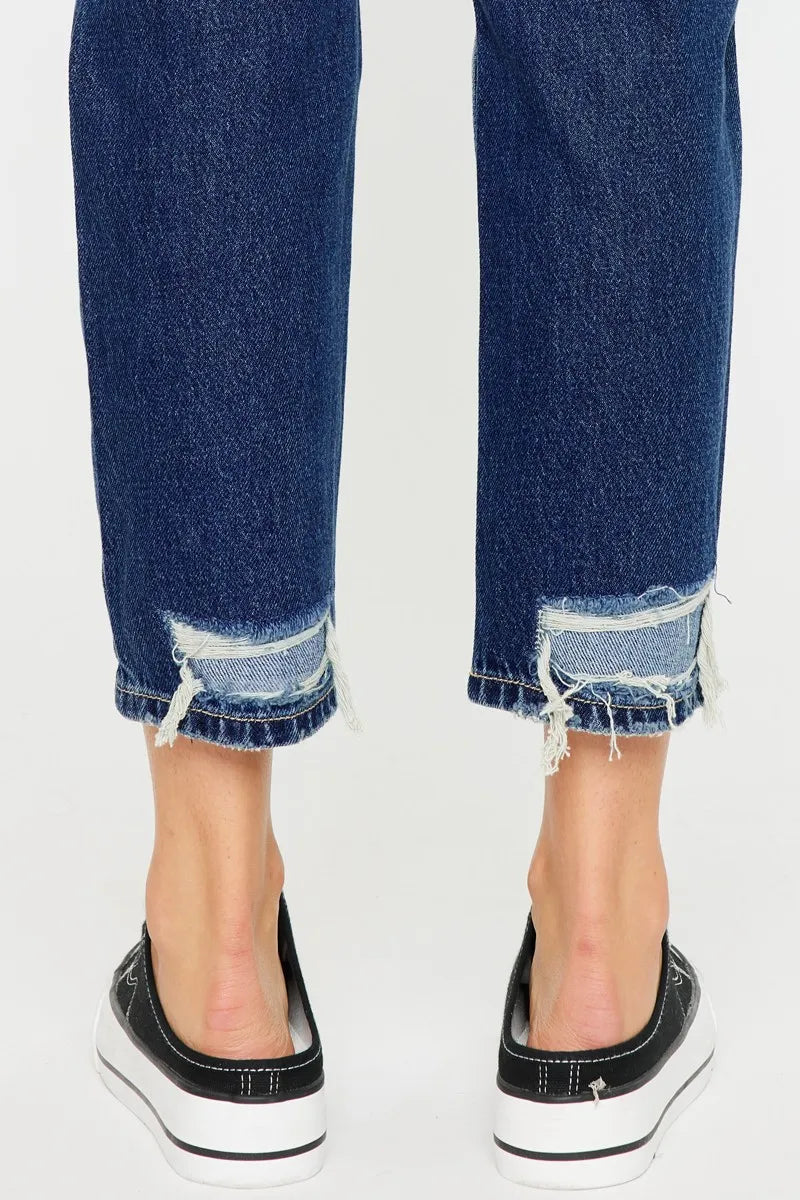 Kancan High Rise Distressed Mom Fit Jeans - Ladyez