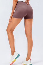 Slim Fit Wide Waistband Sports Shorts - Ladyez