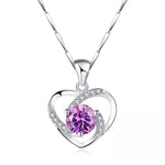 925 Sterling Silver Zircon Heart Necklace