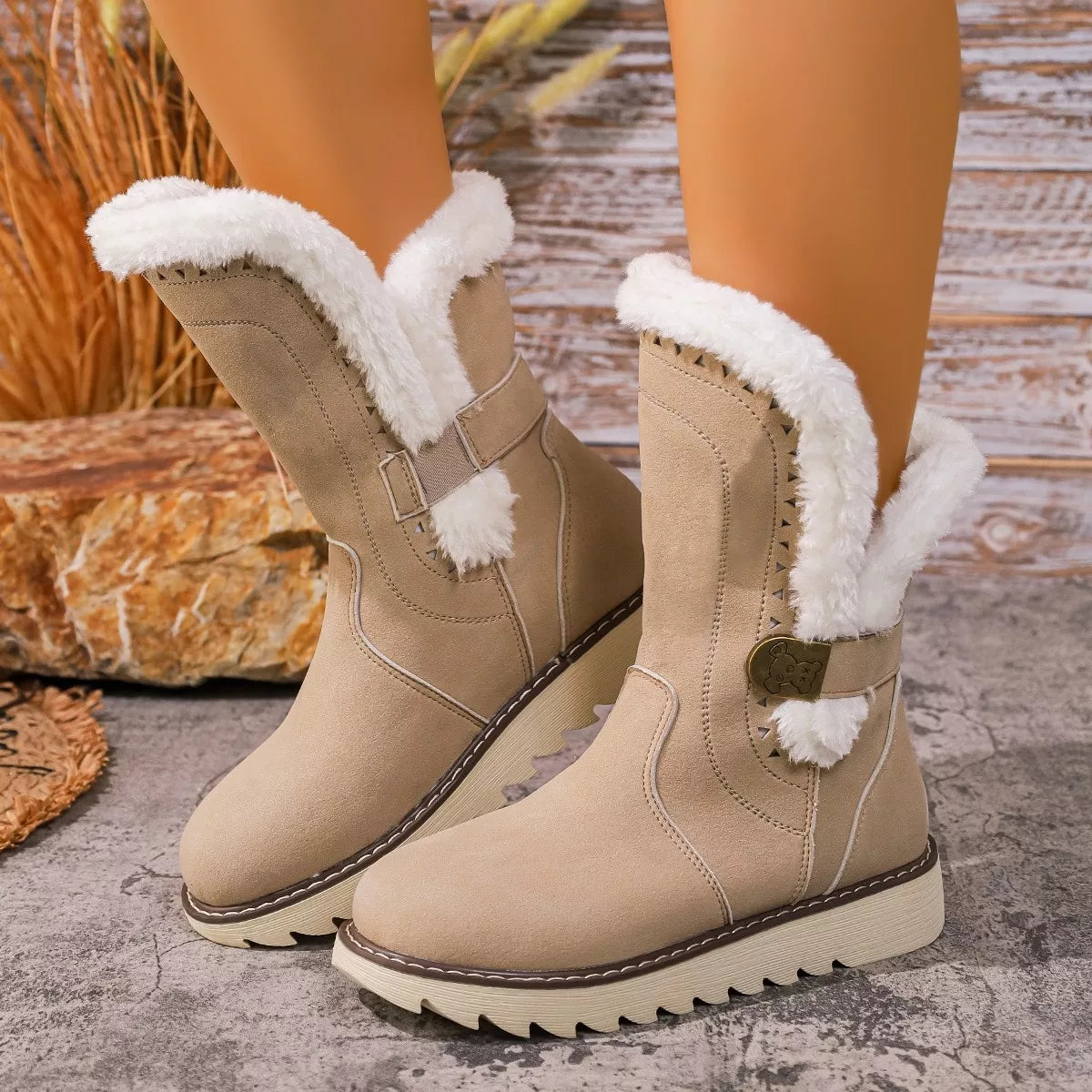Round Toe Platform Boots