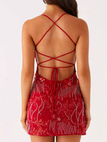 Beaded Floral Mini Dress