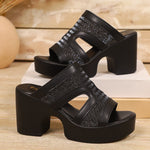Open Toe Block Heel Sandals