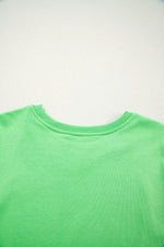 Solid Color Puffy Loose Top Drawstring Shorts 2pcs Outfit