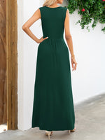 Surplice Neck Sleeveless Maxi Dress - Ladyez