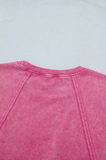 Mineral Wash Raw Seam Detail Lace Trim Cap Sleeve Top