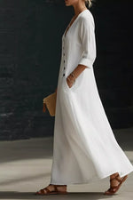 Surplice Long Sleeve Maxi Dress