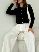 Button Up Texture Knit Cardigan