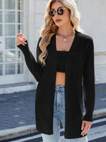 Striped Open Front Cardigan with Relaxed Fit
