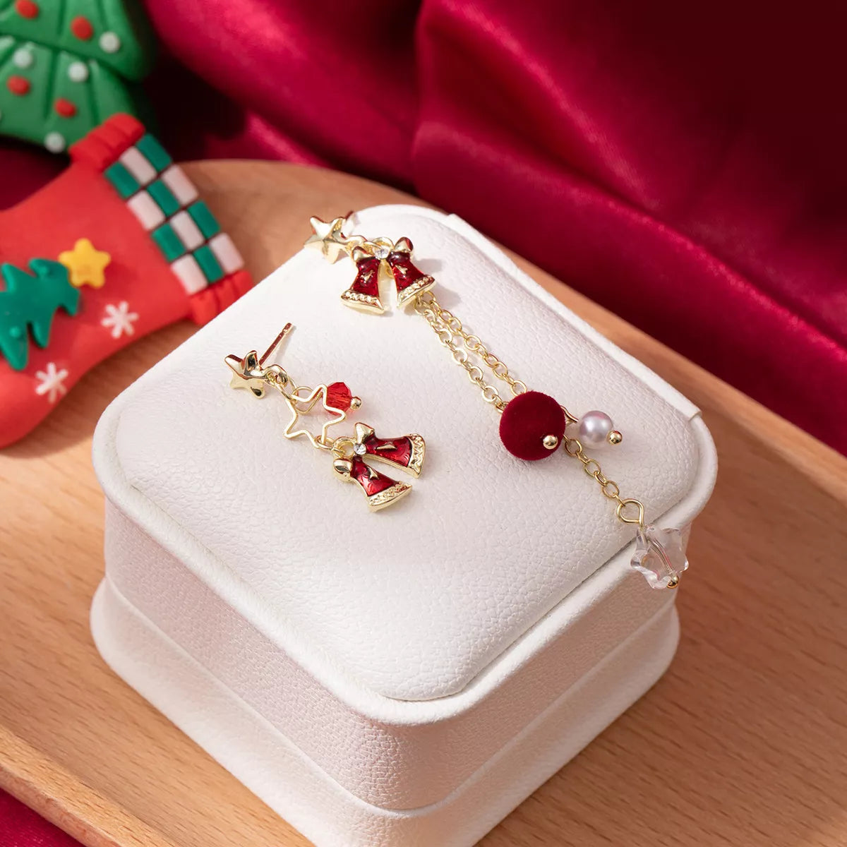 18K Gold-Plated Christmas Bell Earrings