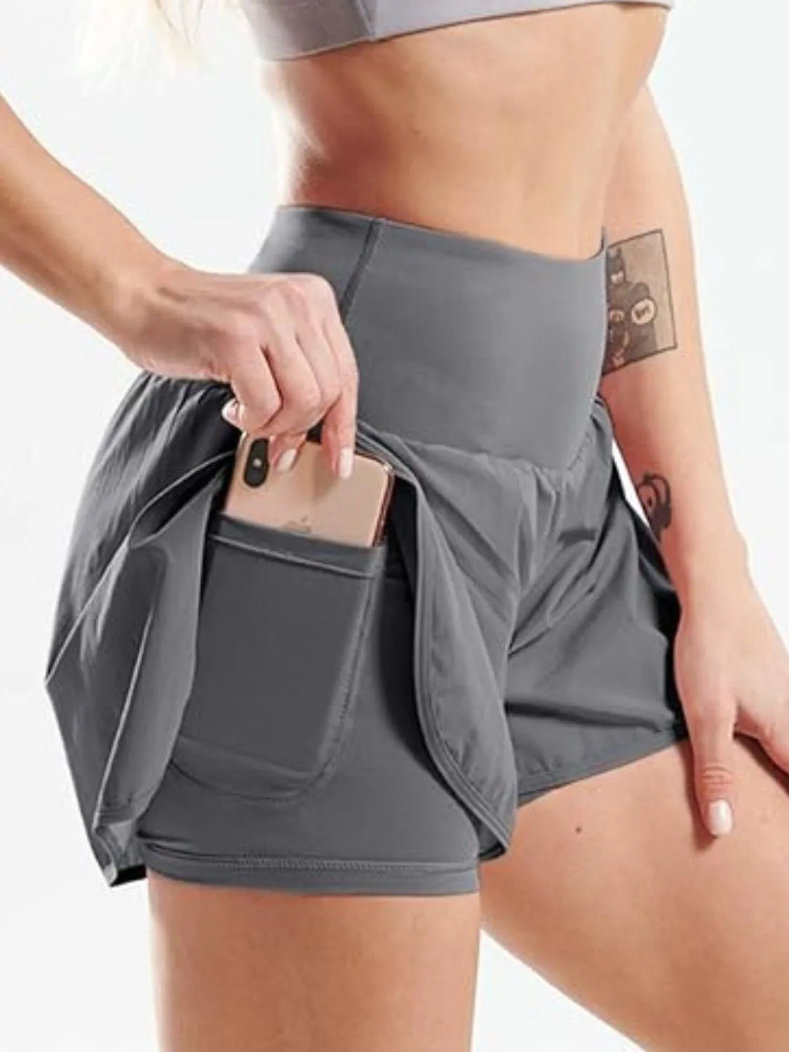 Pocketed High Waist Active Shorts - Ladyez