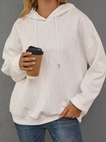 Full Size Embossed Lettering Casual Hoodie Plus Size