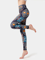 Printed High Waist Active Leggings - Ladyez