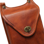 Cowhide Leather Crossbody Bag with Metal Clasp
