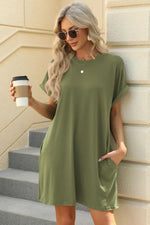 Florira Short Sleeve Mini Dress with Pockets