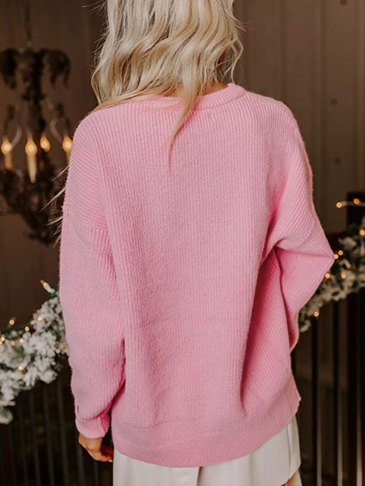 Merry Candy Cane Christmas Crew Neck Sweater