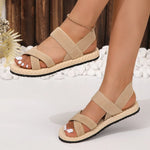 Crisscross Open Toe Flat Sandals