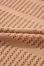 Openwork Round Neck Knit Top