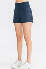 Wide Waistband Sports Shorts with Pockets - Ladyez