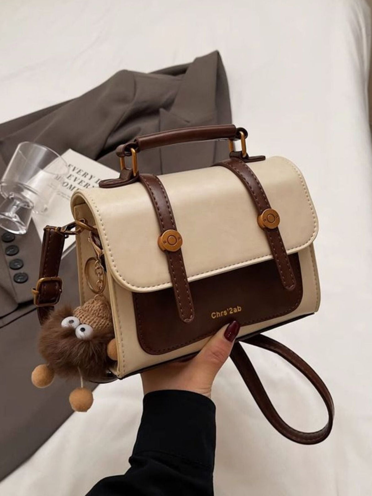 Two-Tone Flap Crossbody Bag