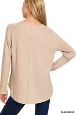 Zenana Baby Waffle Long Sleeve Top