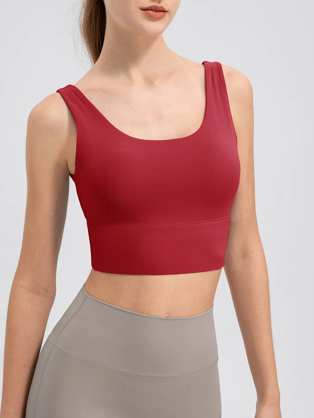 Scoop Neck Wide Strap Active Tank - Ladyez