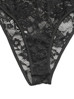 Lace Long Sleeve V-Neck Bodysuit - Ladyez
