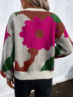 Floral Pattern Round Neck Sweater