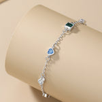 925 Sterling Silver Geometric Charm Bracelet