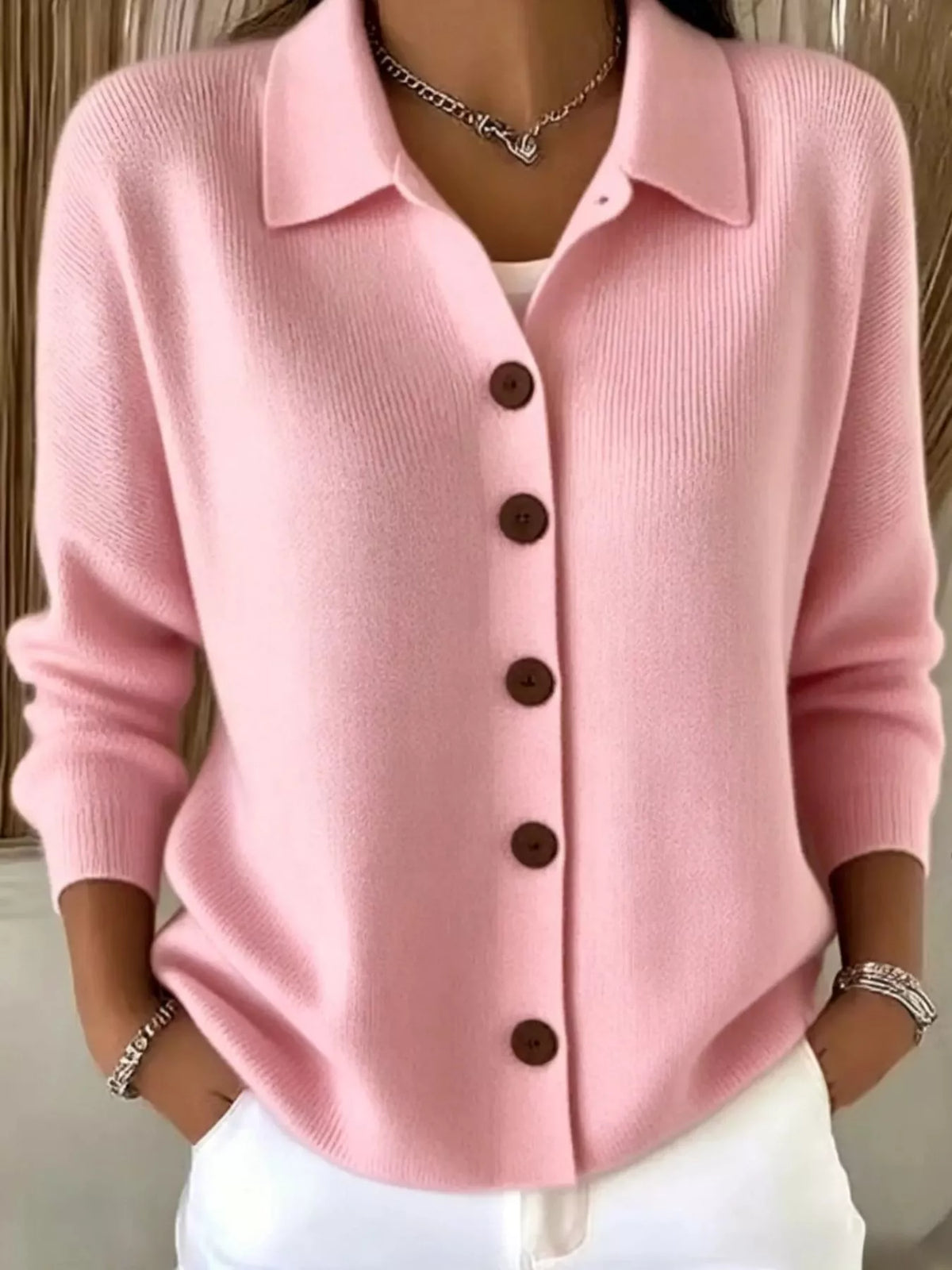 Button-Up Long Sleeve Cardigan