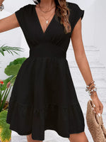 Tiered Cap Sleeve Mini Dress