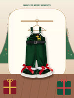 Children's Santa Baby Velvet Christmas Overalls