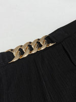 Plus Size Chain-Waist Wide-Leg Pants