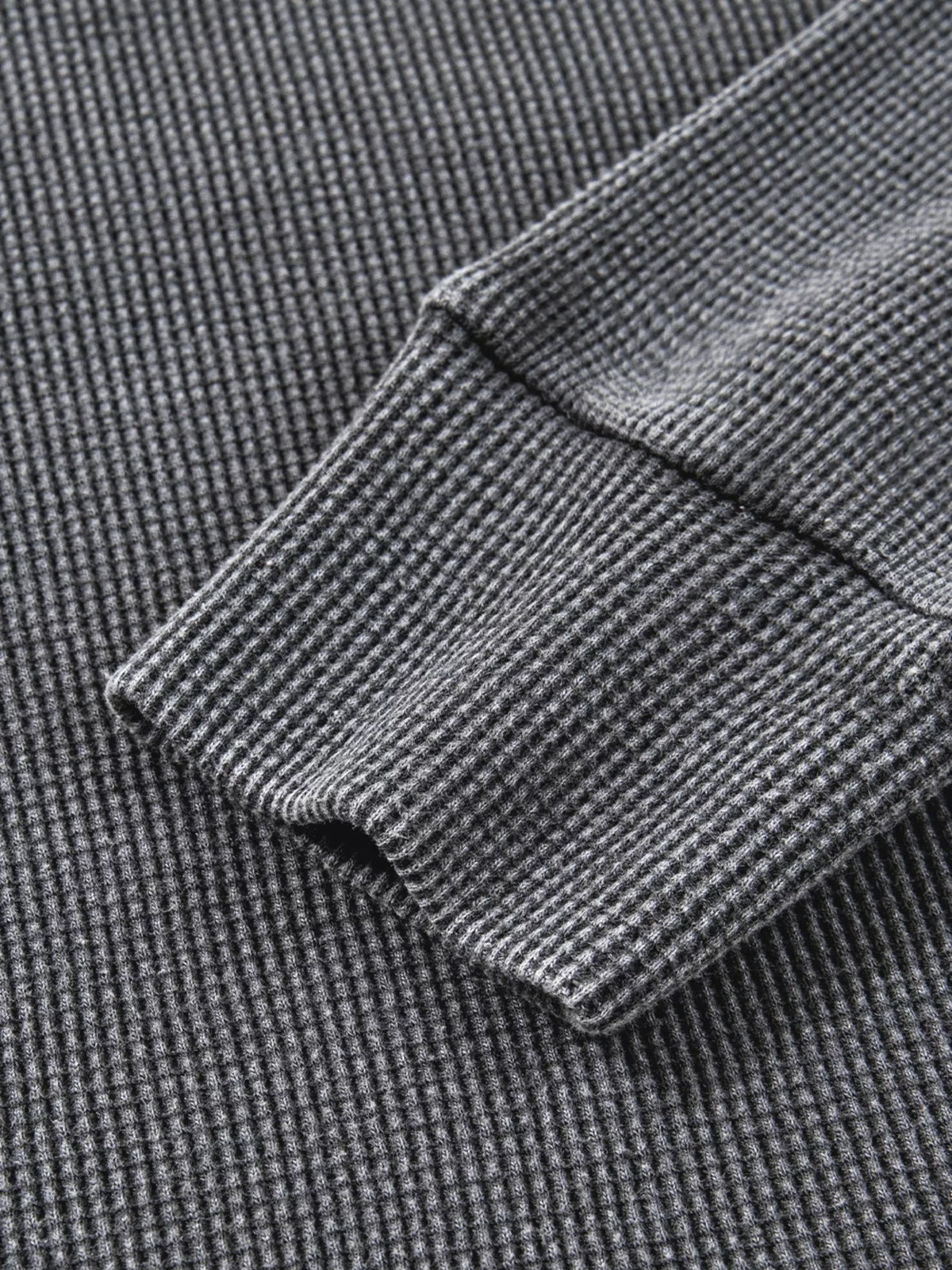 Waffle Knit Patchwork Long Sleeve Loose Sweatshirt