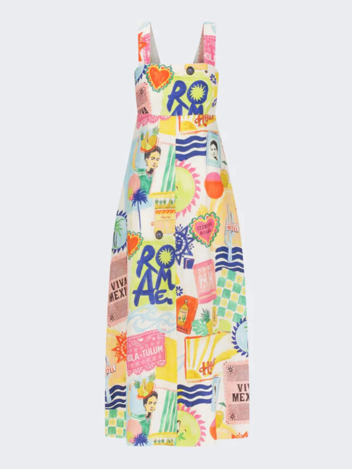 Printed Square Neck Maxi Cami Dress - Ladyez