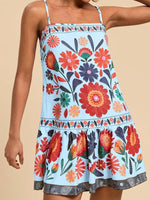 Floral Print Sleeveless Mini Dress