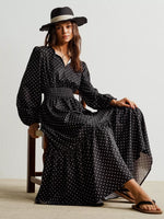 Polka Dot Long Sleeve Maxi Dress