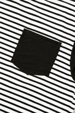 Striped Round Neck Cap Sleeve Top