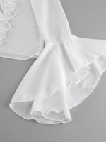 Ruffle Trim Flounce Sleeve Blouse