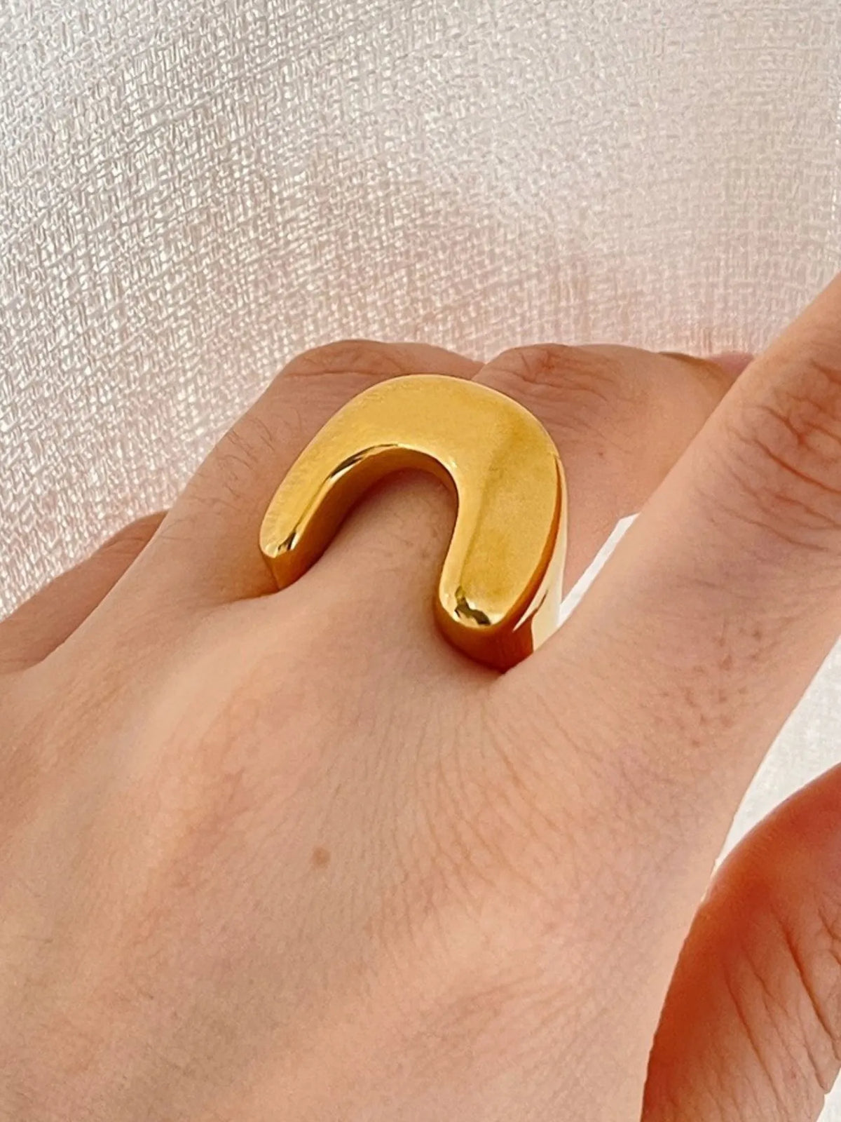 18K Gold-Plated U-Shaped Ring - Ladyez