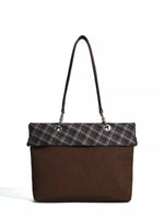 Plaid Trim Shoulder Bag