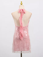 Sequin Halter Neck Mini Dress