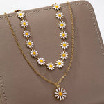 2 Piece 18K Gold-Plated Daisy Necklace