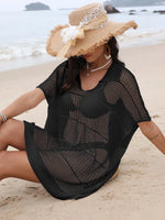 Hollow Out Collared Neck Cover-Up - Ladyez