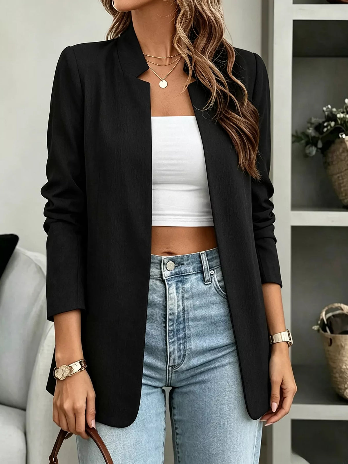 Open-Front Long Sleeve Blazer