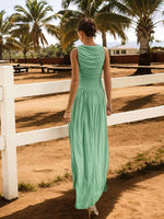 Ruched Sleeveless Maxi Dress - Ladyez