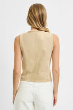 RISEN Full Size V Neck Button Down Vest Plus Size
